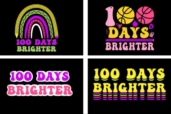100 Days Brighter Rainbow Bundle T-shirt Graphics