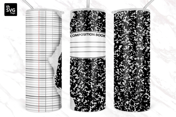Composition Book Tumbler PNG: Graphics for Crafts Sellers