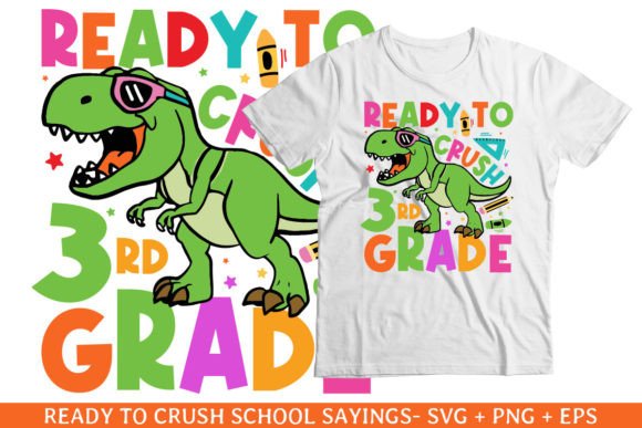 Crushed 3rd Grade of School Svg Design Graphics