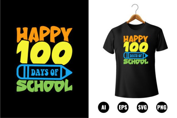 Happy 100 Days of School T-shirt Design