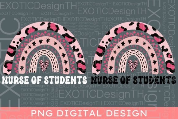 Nurse of Students Rainbow Leopard Groovy Graphics and Crafts