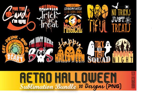 Retro Halloween Sublimation Bundle 2: Graphics & Crafts
