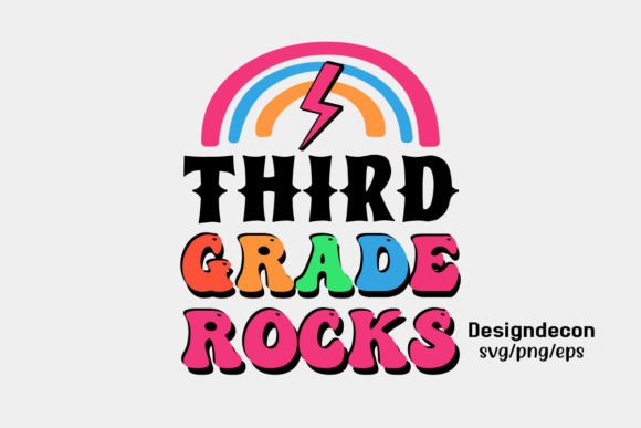 Third Grade Rocks Retro SVG: Graphics for Crafts & Branding